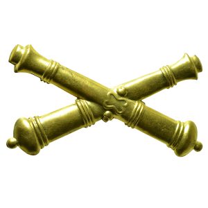 Artillery Officers Cannon Brass Insignia for civil war hats or caps