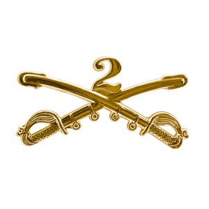 2nd cavalry cross sabers insignia hat pin for military hats.