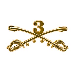 3rd cavalry cross sabers insignia hat pin for military hats.