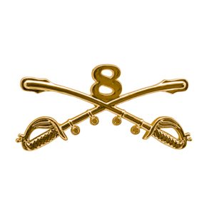 8th cavalry cross sabers insignia hat pin for military hats.