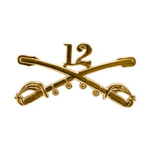 12th cavalry cross sabers insignia hat pin for military hats.