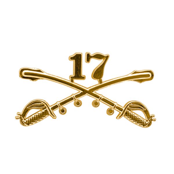 17th cavalry cross sabers insignia hat pin for military hats.