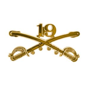 19th cavalry cross sabers insignia hat pin for military hats.