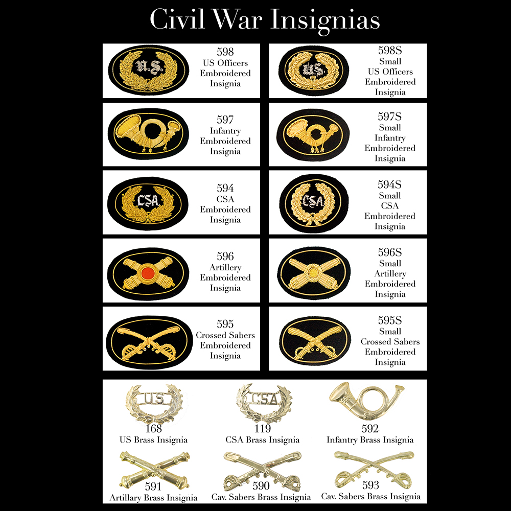 Civil war insignias and badges