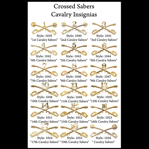 Cross sabers calvary insignia hat pins