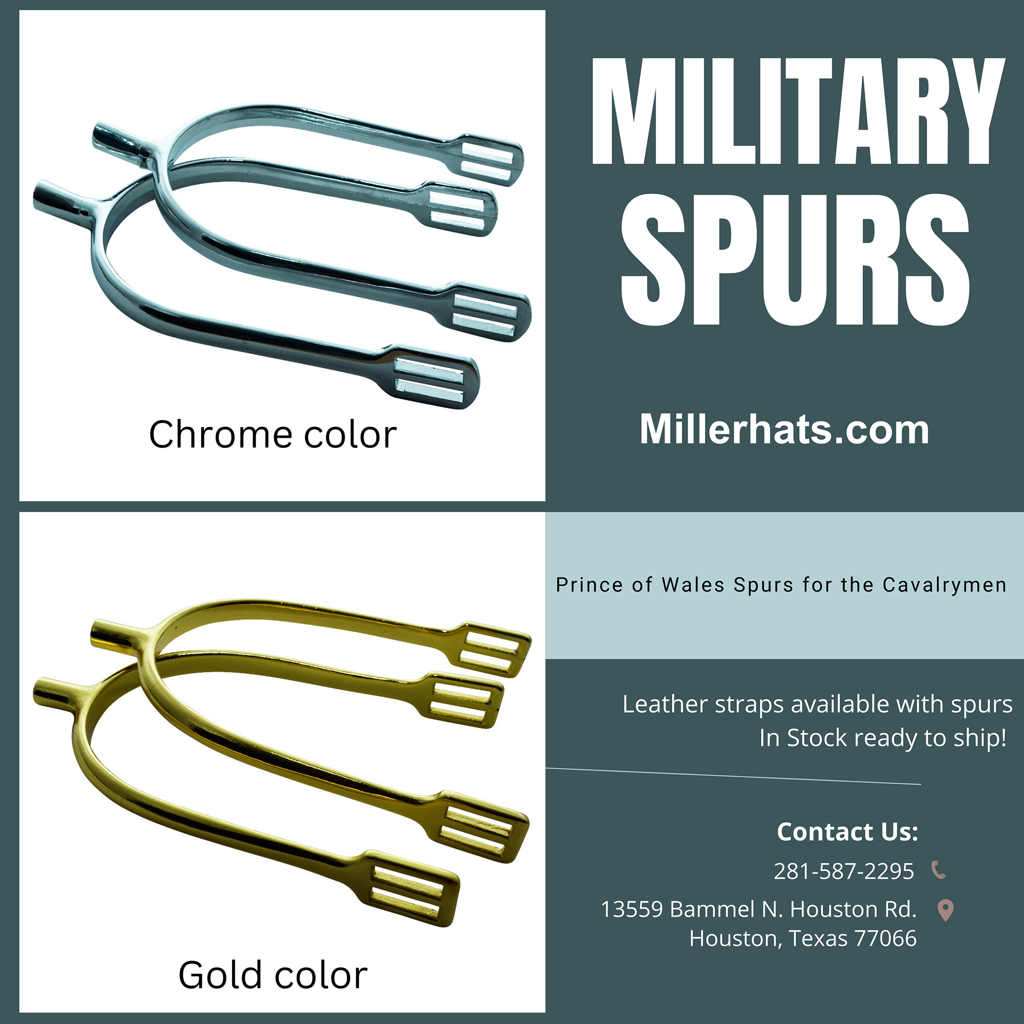 Military prince of wales spurs for the cavalry units.