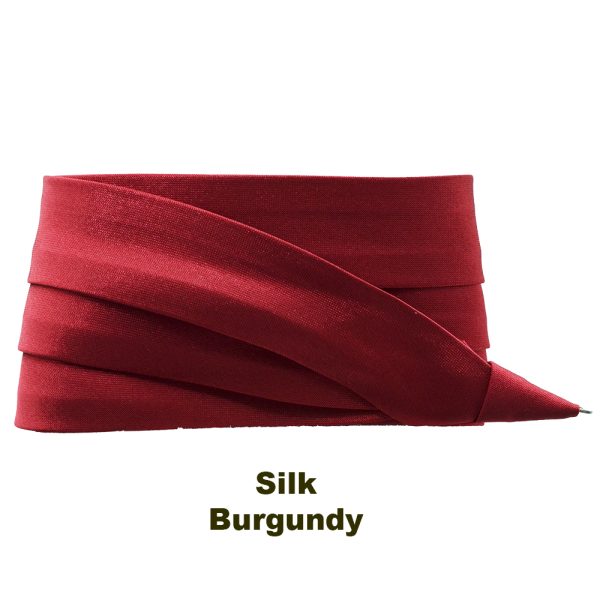 3 pleat satin band in burgundy
